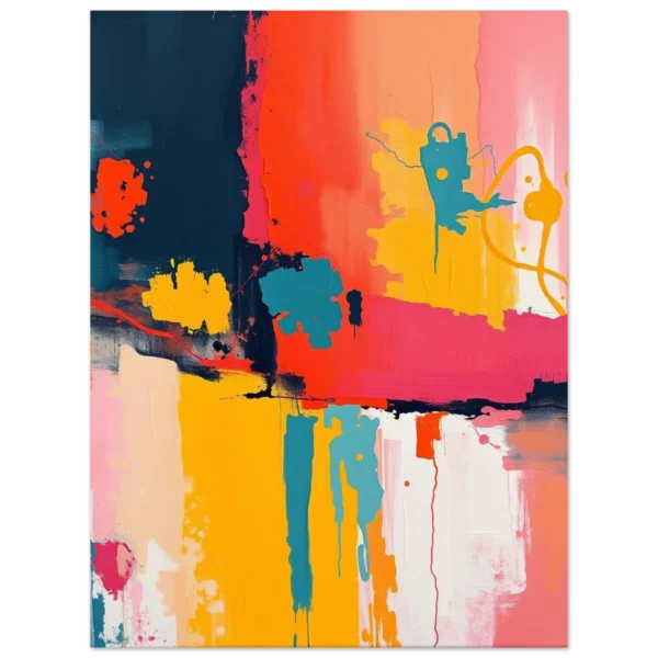 Tableau Abstrait Coloré "Explosion Créative De Batchev'Art